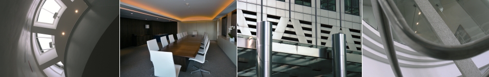 4 images showing modern architectural features
